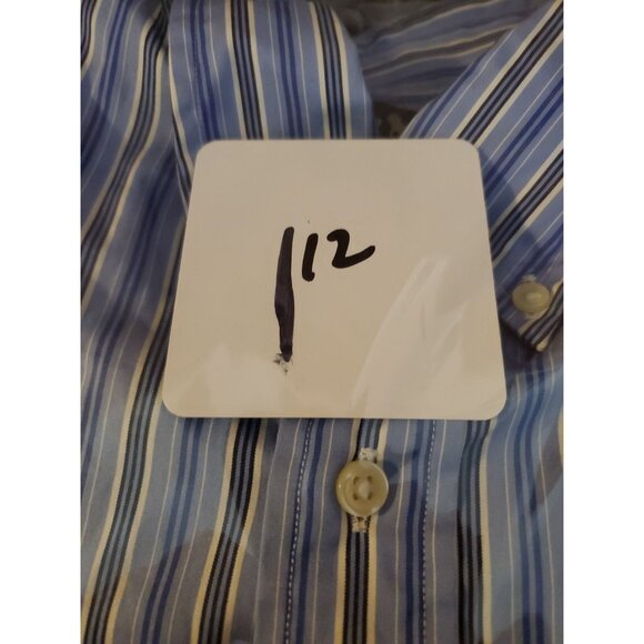 Ralph Lauren Adult Mens XL Blue Striped Classic Fit Long Sleeve Button Up Shirt - Picture 9 of 9